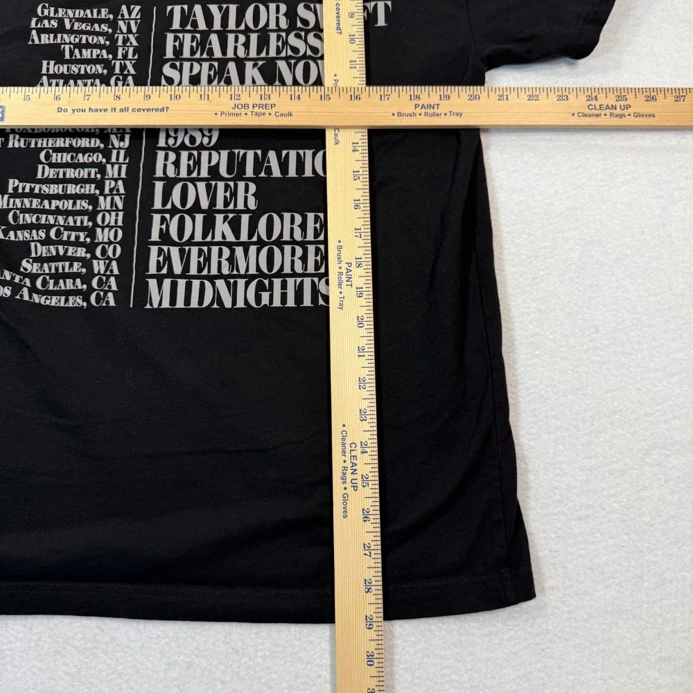 Taylor Swift Shirt Women L Black Eras Tour‎ Concert Graphic Album Collage Tee